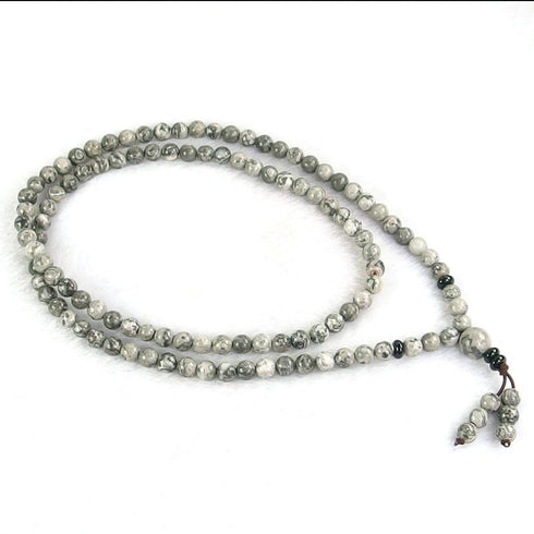 Grey Jasper Mala
